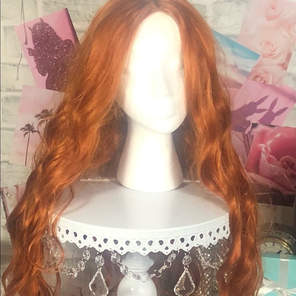 Red Long Wavy Wig Without Bangs - New, never worn